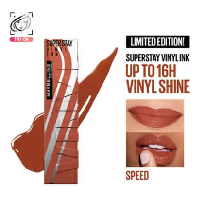 MAYBELLINE NEW YORK SUPER STAY VINYL INK HIGH SHINE RACING LIQUID LIPSTICK - (4.2ML)