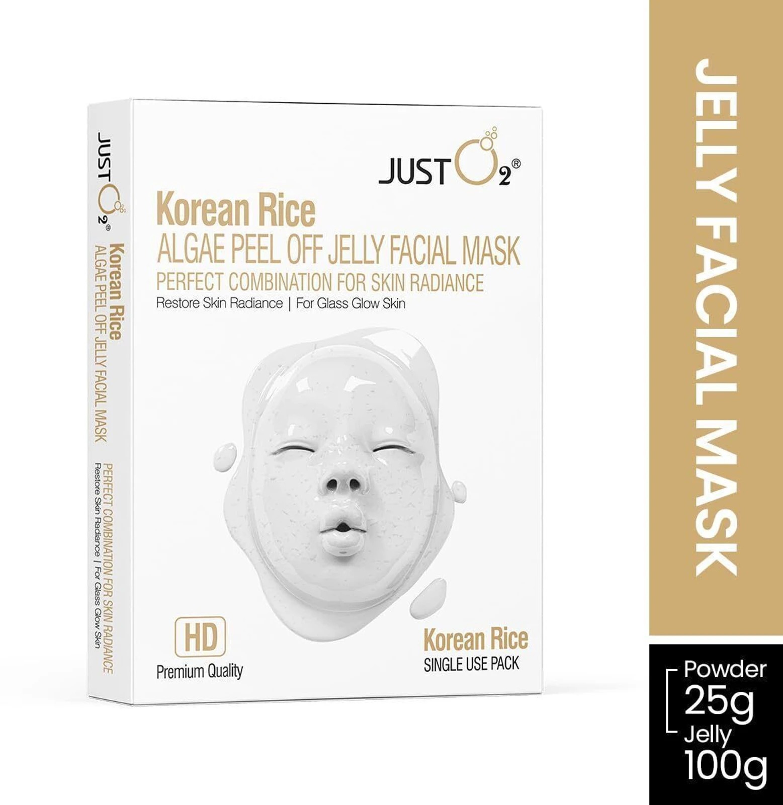 JUST O2 ALGAE PEEL-OFF JELLY FACIAL MASK - KOREAN RICE -125 G