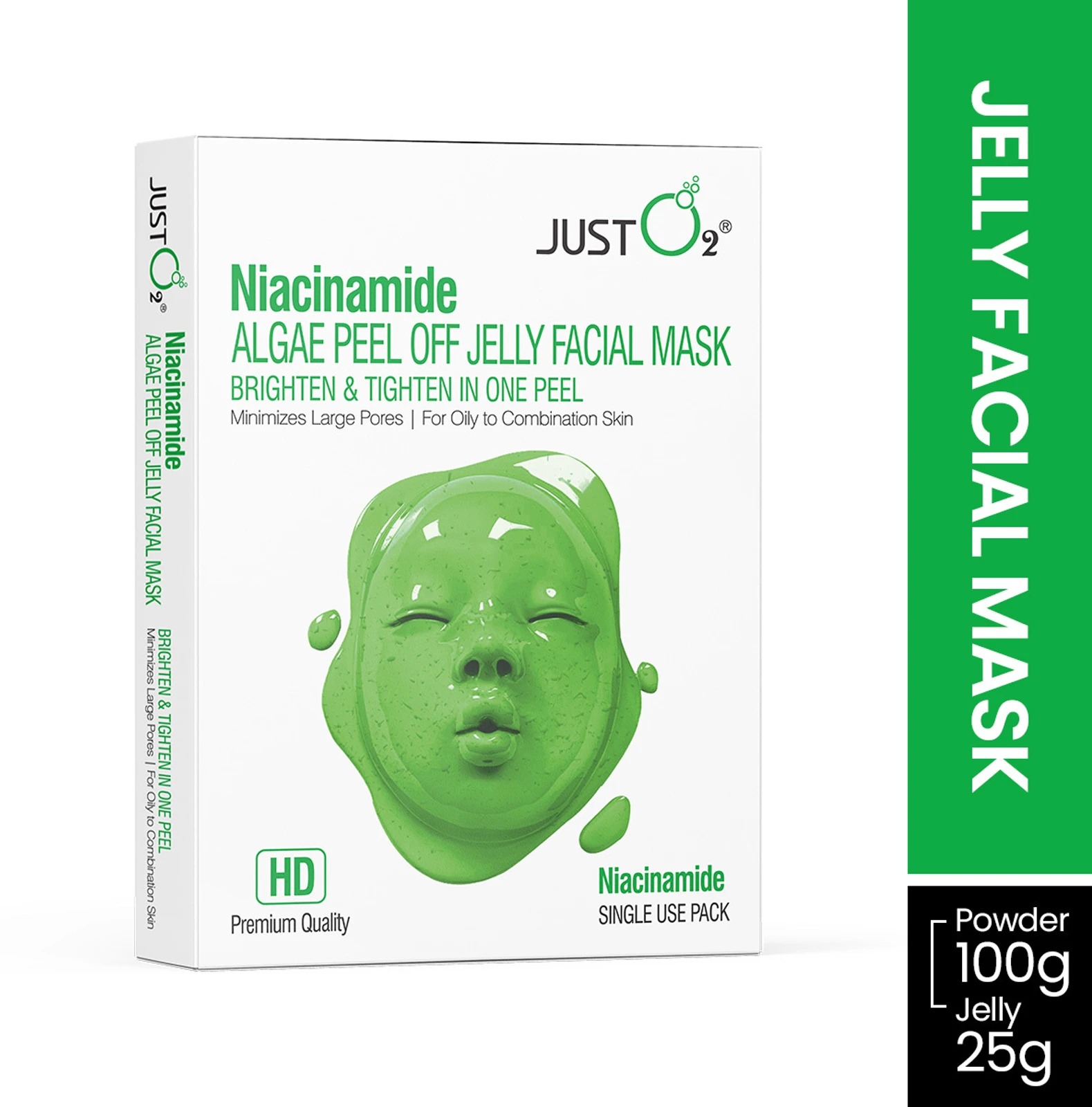JUST O2 ALGAE PEEL-OFF JELLY FACIAL MASK - NIACINAMIDE -125 G