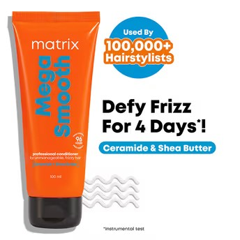 MATRIX MEGA SMOOTH ANTI-FRIZZ CONDITIONER WITH SHEA BUTTER- 4-DAYS FRIZZ CONTROL(100ML)