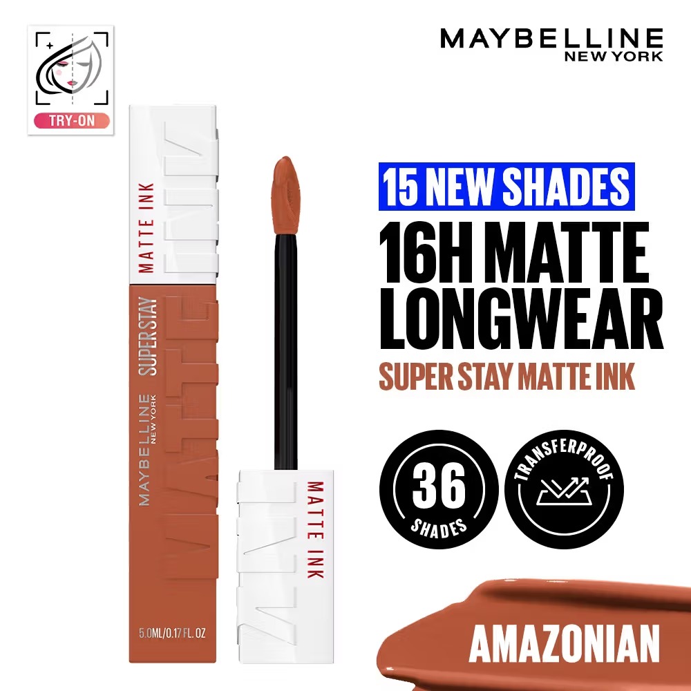 MAYBELLINE NEW YORK SUPER STAY MATTE INK LIQUID LIPSTICK, LASTS UP TO 16 HOURS - (5ML)
