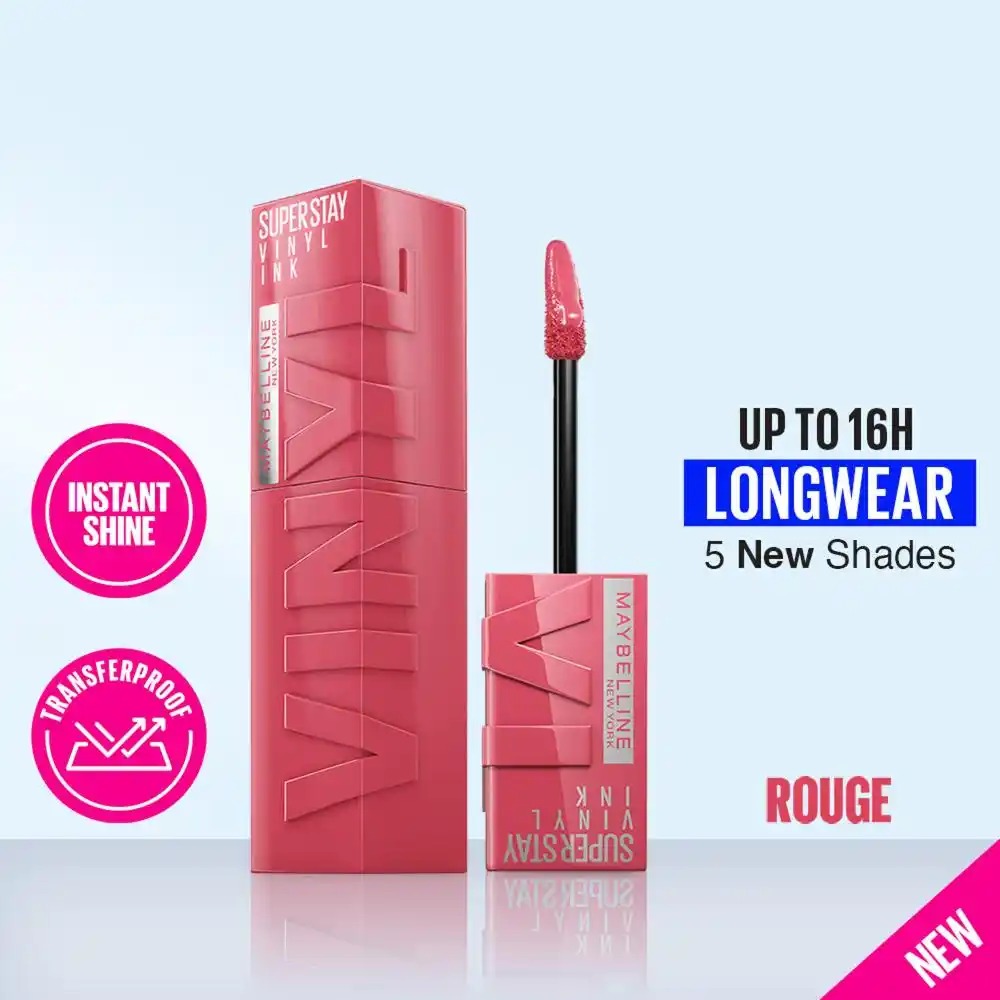 MAYBELLINE NEW YORK SUPER STAY VINYL INK LIQUID LIPSTICK, INSTANT SHINE LASTS UP TO 16H - (4.2ML)